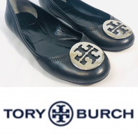 Tory Burch Shoes - Tory Burch Black Flats with Cream Emblem